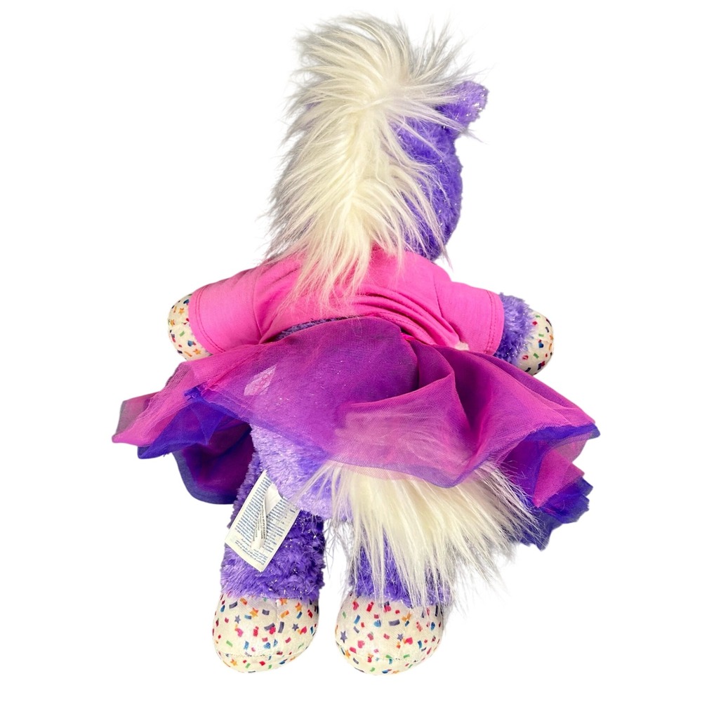 Build-A-Bear Purple Sparkle Unicorn Plush Glitter Tee Tutu Outfit Stuffed Cute - Picture 9 of 9